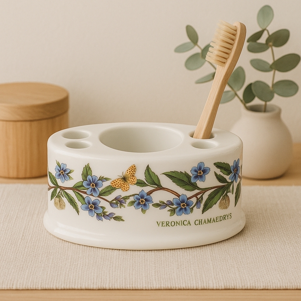 VTG Portmeirion Botanic Garden Toothbrush Holder Veronica Chamaedrys -Speedwell